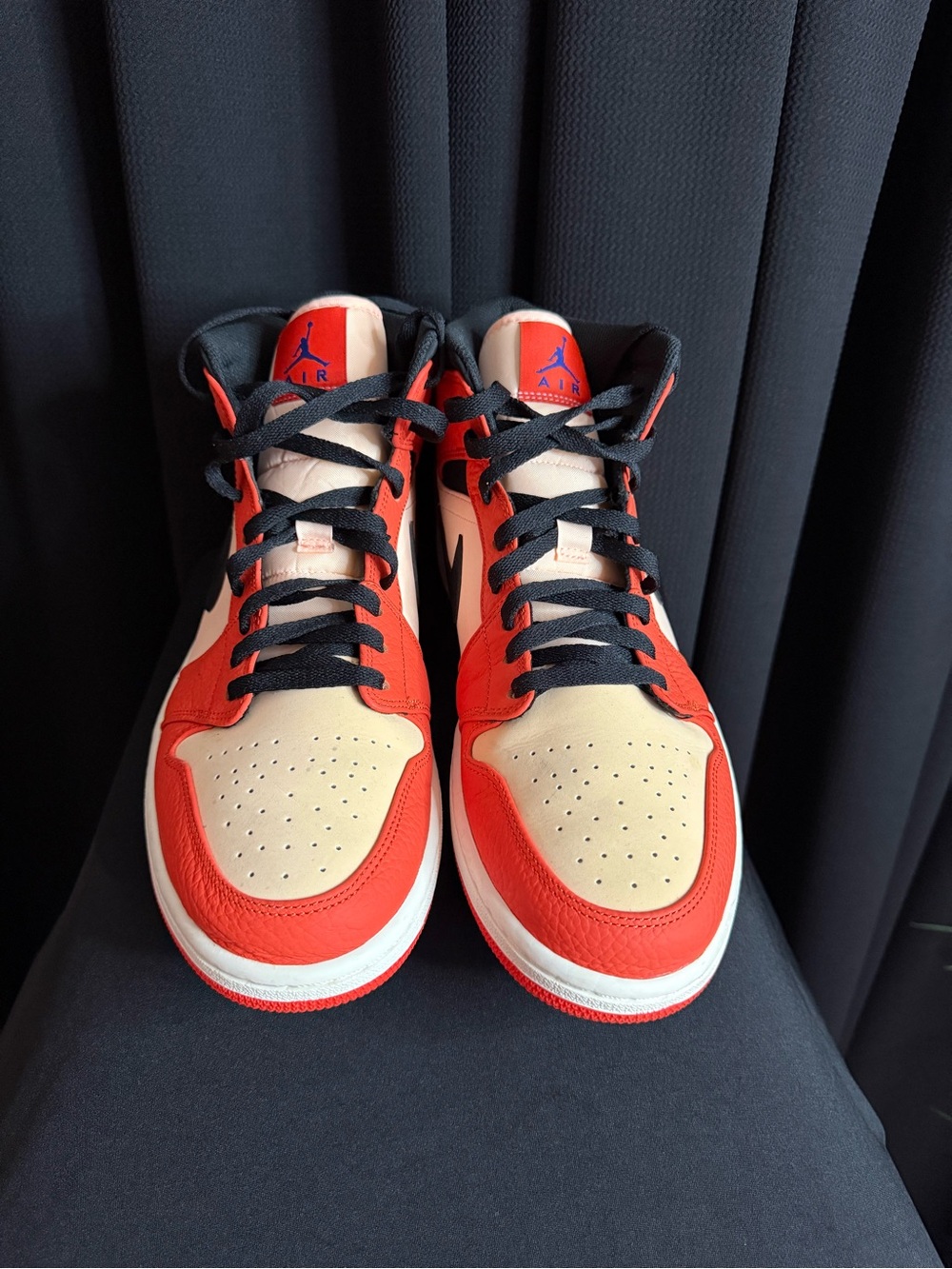 Jordan Men's High-Top Sneakers in Red, Cream and Black